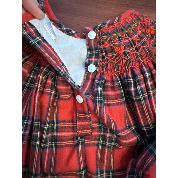 Cecil & Lou Baby Girl Red Green Smocked Plaid Diaper Set 18 Months Christmas - Picture 9 of 9